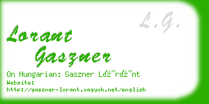 lorant gaszner business card